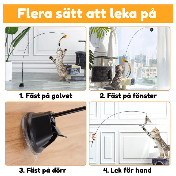 Fågelpinne – låt katten jaga som i det vilda