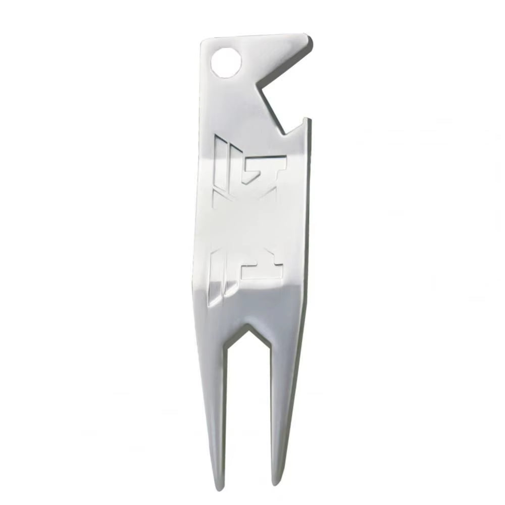 2 in 1 Metal Golf Divot Repair Tool Golf Club Groove Cleaner Golf Putting Green Fork Golf Pitchforks Golf Accessories